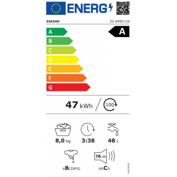 Eskimo ES WM8T13Α Πλυντήριο Ρούχων Άνω Φόρτωσης 8kg 1300 Στροφών